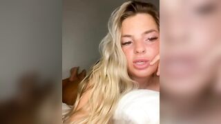 SexyWillowUk - blonde with small tits sucks rubber cock on camera and chats sweetly with chat