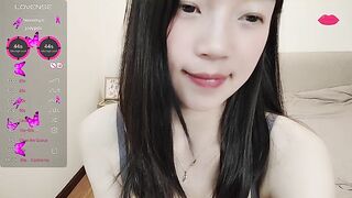 aiaiya - Young Asian babe with small tits shows her pussy with lavensmo inside on camera