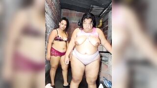 baby_dirty01 - Two fat young women dance in a bra in front of the camera and chat nicely with the chat