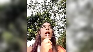 antonella_roe - Young babe sweetly chatting and filming herself outside