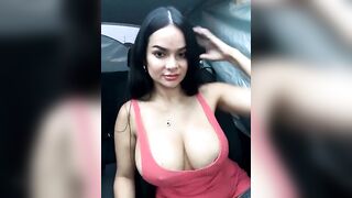 CataleyaRusso - A horny Latina with big boobs goes on a business trip and films herself on camera