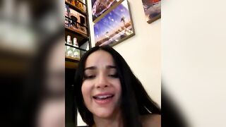 CataleyaRusso - Milfa with big tits in a cafe teasing in front of the camera and sweet chatting with the chat room