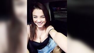 Ginny_lolly69 - Young babe in the car posing for the camera and chatting sweetly with the chat room