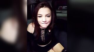 Ginny_lolly69 - Babe in the car sweetly chatting and teasing in front of the camera