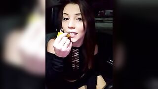 Ginny_lolly69 - Babe in the car sweetly chatting and teasing in front of the camera