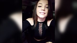 Ginny_lolly69 - Slutty babe in the car shows her pussy with lavens inside on camera and milro chatting with the chat room