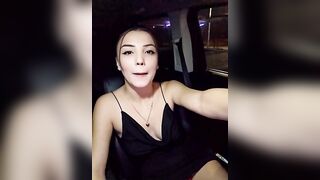 Ginny_lolly69 - Charming babe in a beautiful dress in the car shows her beautiful figure