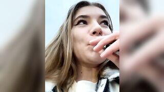 Holy_Tereza - Baby girl with small tits sweetly chatting and teasing on the street on camera