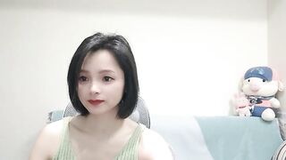 jiujiiu66 - Cute Asian girl is shy to undress in front of the camera and sweetly chatting with the chat room