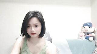 jiujiiu66 - Cute Asian girl is shy to undress in front of the camera and sweetly chatting with the chat room