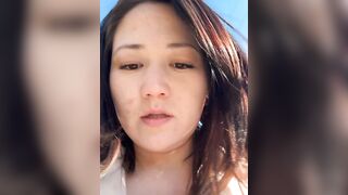 JoyFulLics - Milfa Asian girl sweetly chatting and filming herself in the street