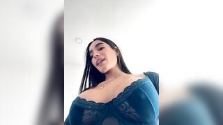 Irish_Collins - Bitch with silicone tits sweetly chatting and teasing in front of the camera