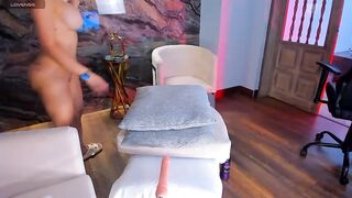 KateOwens - Assy redheaded babe fucks with a rubber cock on a chair and gets a colossal pleasure