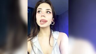 Katerinchik - Horny slut sucks rubber cock on camera up to her throat and sweetly chatting with the chat room