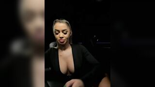 KirstieVegas - Blonde milf with sililicon boobs sweetly chatting and teasing in front of the camera