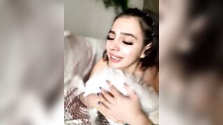 LaraVegas - Young adorable babe in tattoos sweetly chatting and teasing in front of the camera