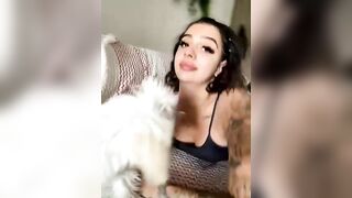 LaraVegas - Young adorable babe in tattoos sweetly chatting and teasing in front of the camera