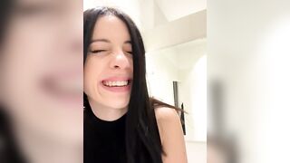 LiLitopp - Cute brunette sweetly chatting and teasing in front of the camera