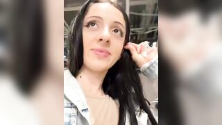 LiLitopp - Young babe with small tits on the street teasing in front of the camera and sweet chatting with the chat room