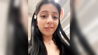 LiLitopp - A young brunette with small tits at work, she's getting dirty.