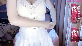 Rosin - Slutty Asian girl teasing in clothes in front of the camera and chatting sweetly with the chat room