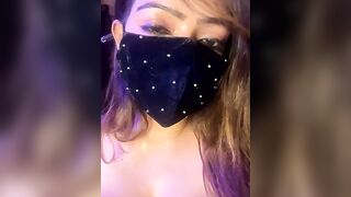 Wildbitchfucks - Latina in lingerie teasing her big tits in front of the camera