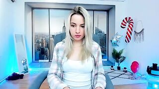 AlicePrings - Cute blonde teases in front of the camera and doesn't want to undress