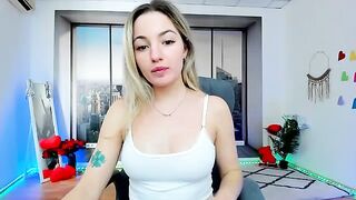 AlicePrings - babe with small tits cutely chats and teases in front of the camera