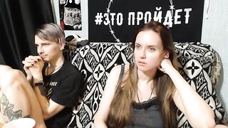 MilanaMax - Couple In Clothes Teasing In Front Of Camera And Cutely Chatting With Chat