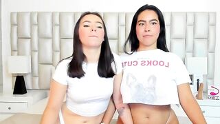 PaolaYKatty - Two young cuties mil chat and paw each other on camera